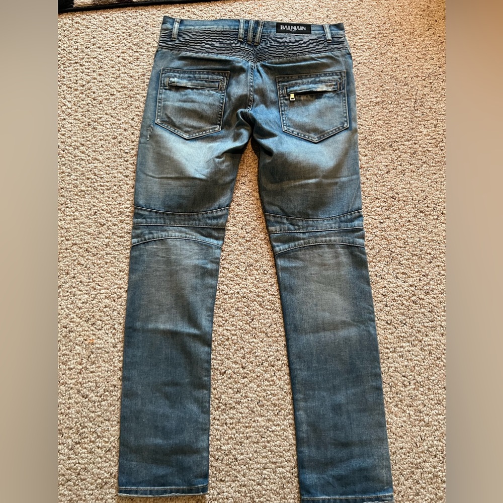 Mens Balmain Biker Jeans 32/32 - Picture 5 of 11